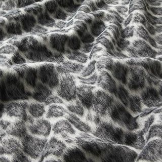 Pluizige jas jacquard luipaardpatroon – anthraciet/lichtgrijs, 