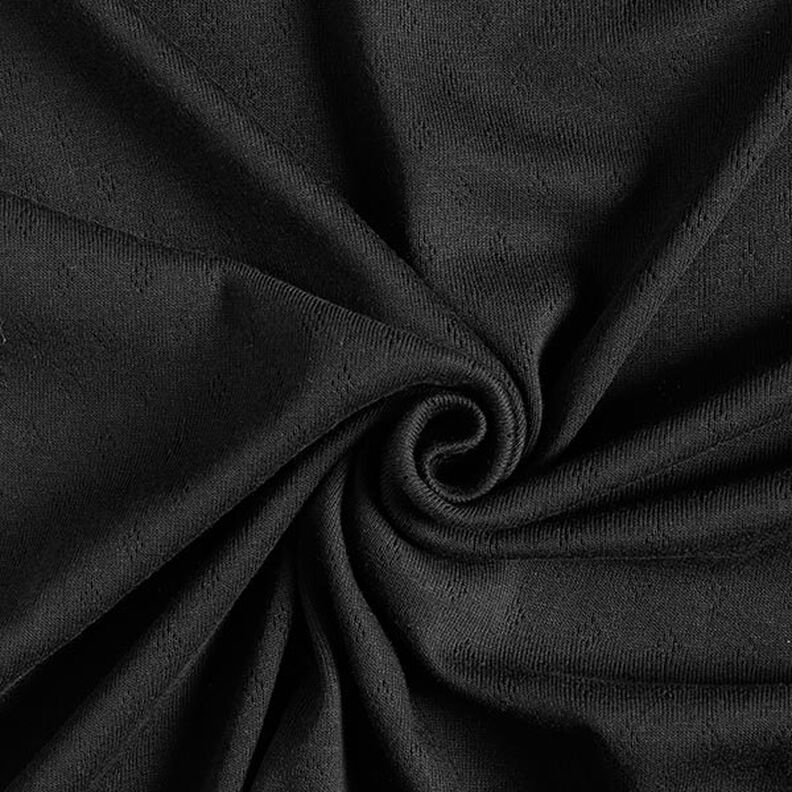 Fijngebreide jersey met gaatjesmotief – zwart,  image number 2