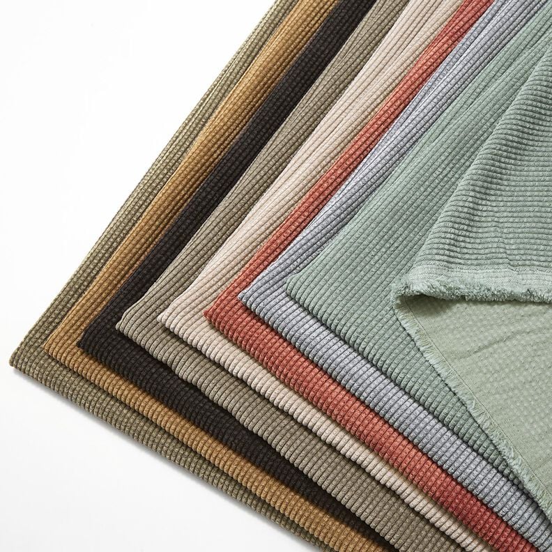 Brede rib Bubble Effen – donkertaupe,  image number 5