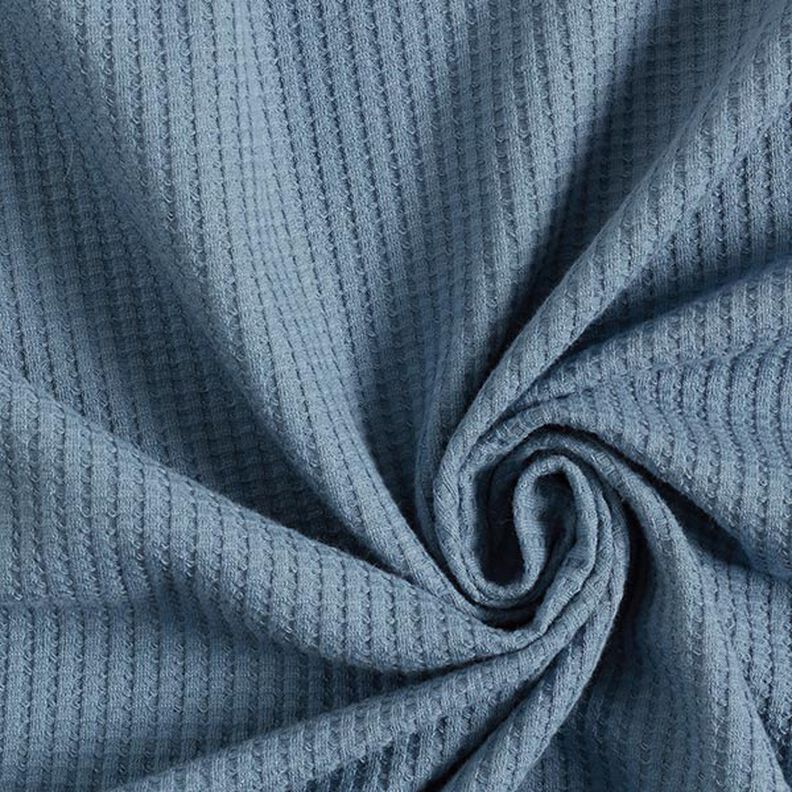 Katoenen wafel jersey effen – jeansblauw,  image number 1