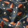 Katoenen stof Popeline delicate bloemen – zwart blauw/terracotta,  thumbnail number 2