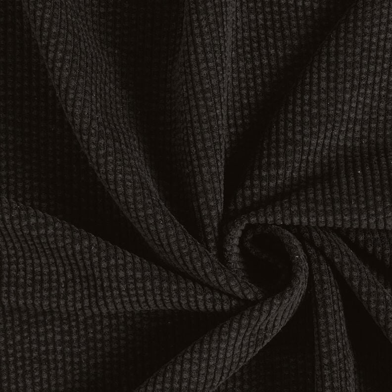 Brede rib Bubble Effen – zwart,  image number 1