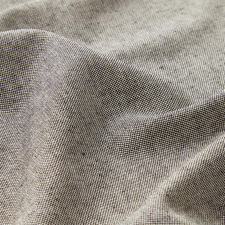 Decostof half panama Chambray gerecycled – zwart/wit,  image number 2