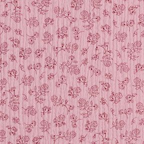 Mousseline/dubbel gehaakte stoffen Kleine bloemenranken – roze, 