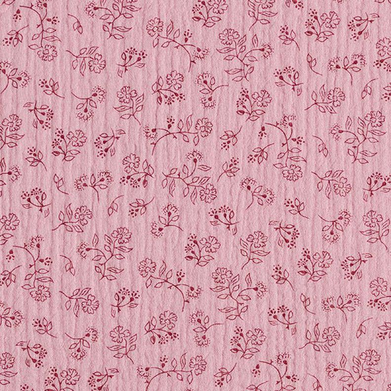 Mousseline/dubbel gehaakte stoffen Kleine bloemenranken – roze,  image number 1