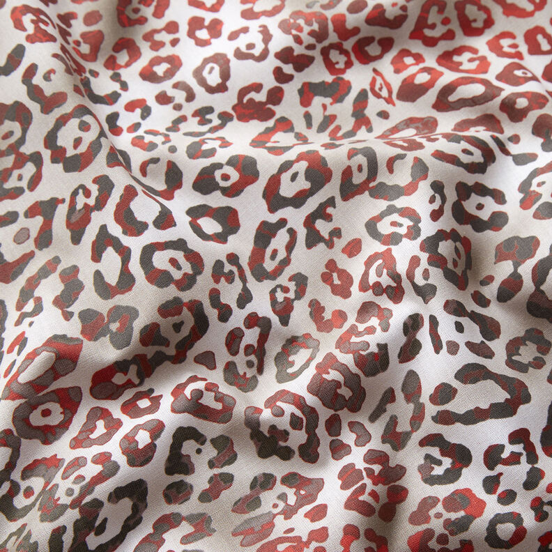 GOTS Katoenpopeline Luipaardpatroon | TCC x LOOKS by Wolfgang Joop – karmijnrood/licht taupe,  image number 3