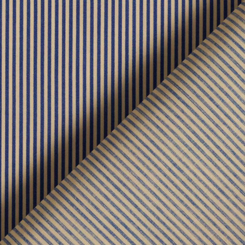 Overhemdenstof verticale strepen – marineblauw/beige, image number 4