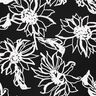 Viscose-linnen-mix abstracte zonnebloemen – zwart/wit,  thumbnail number 1