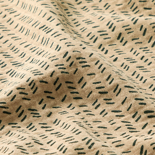 Mousseline/dubbel gehaakte stoffen Zigzag strepen – donkerbeige, image number 2