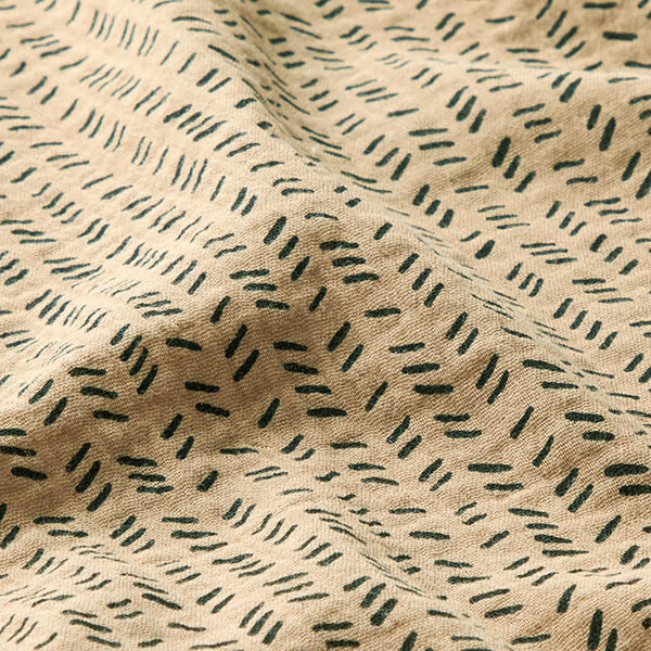 Mousseline/dubbel gehaakte stoffen Zigzag strepen – donkerbeige,  image number 2