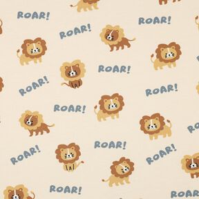 Katoenjersey Leeuw | Poppy Fabrics – lichtbeige/reekalf, 