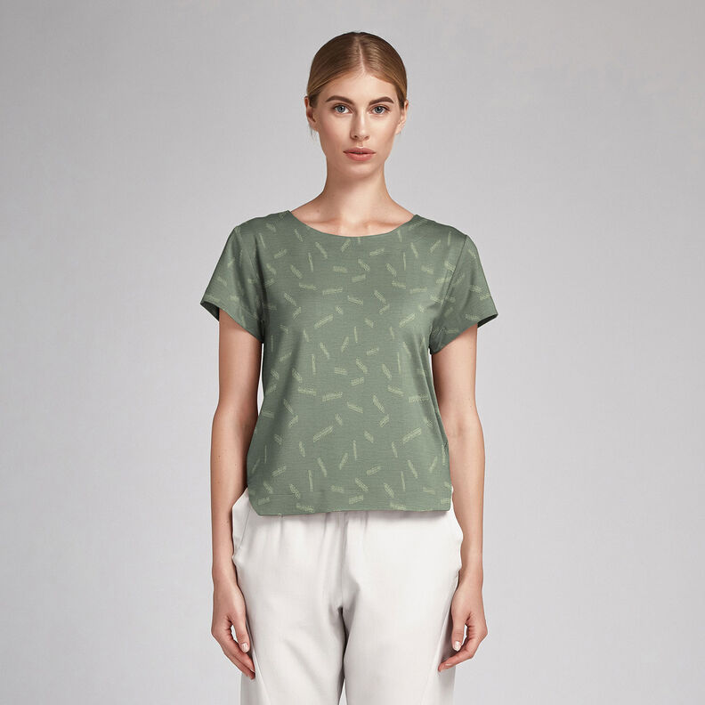 Jacquard Dobby strepen – kaki,  image number 6