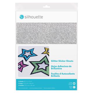 Silhouette Bedrukbare stickerfolie Glitter [21,5 x 27,9 cm|8 Stuk], 