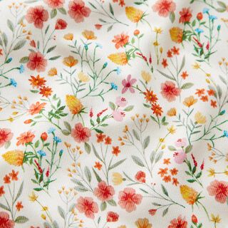 Babyrib Aquarel bloemenweide Digitaal printen – ecru, 