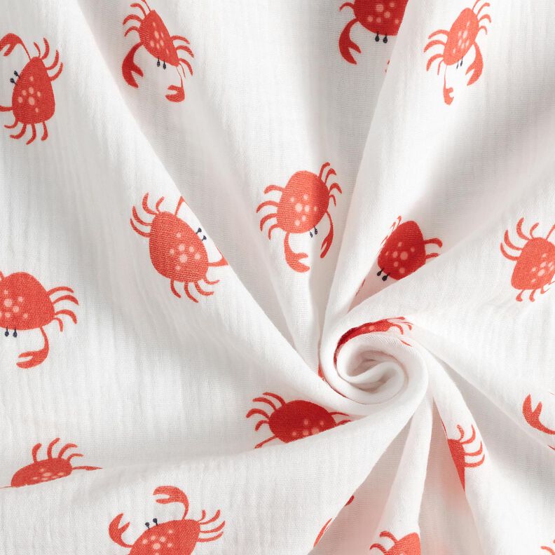 GOTS Mousseline/dubbel gehaakte stoffen kreeften | Poppy Fabrics – ivoor,  image number 3