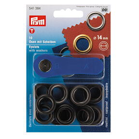 Ogen en ringen [Ø 14 mm] | Prym – zwartbruin, 