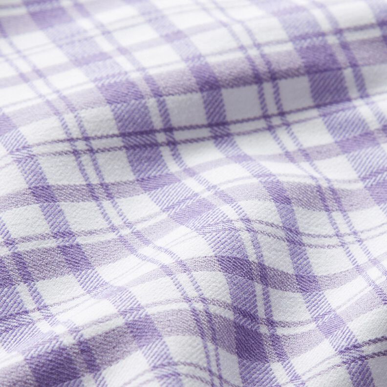 Katoenen stretch ruit – wit/lavendel,  image number 3