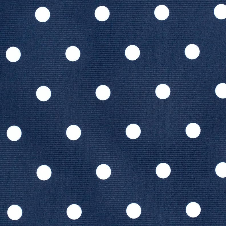 Badpakstof Polkadots – marineblauw/wit,  image number 1