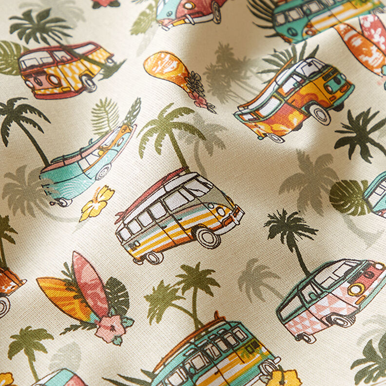 Katoenen stof cretonne Roadtrip surf – beige,  image number 2