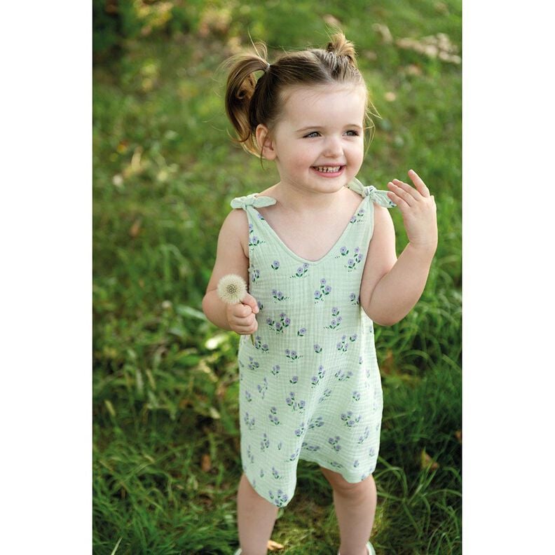 Mousseline/dubbel gehaakte stoffen Bloemetjes | Poppy Fabrics – licht mint,  image number 6