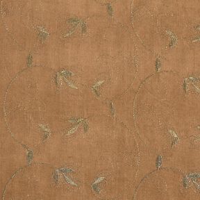Fijn corduroy glitterborduurbloemen – lichtbruin, 