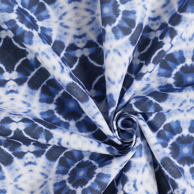 Decostof Canvas Batik cirkels – indigo/wit, image number 3