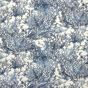 Decostof Half panama fijne koralen – marineblauw/natuur, 