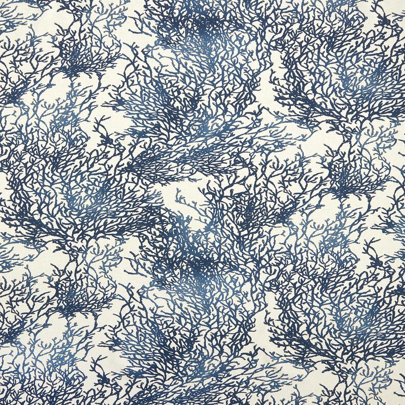 Decostof Half panama fijne koralen – marineblauw/natuur,  image number 1