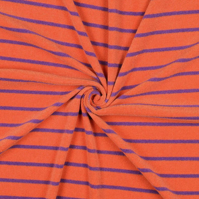 Badstof jersey Strepen | Poppy Fabrics – oranje/roodlila,  image number 3