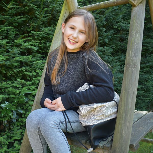 Mini Katoenen wafel jersey effen – zwart, image number 6
