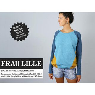 FRAU LILLE - raglansweater met diagonale deelnaden, Studio Schnittreif  | XS -  XXL, 