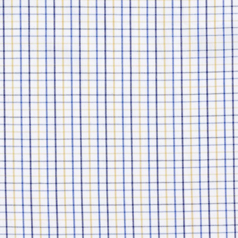 Katoenen stof geruit rooster – wit/blauw, image number 1