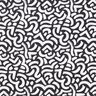 Viscosestof abstracte golvende lijnen – zwart/wit,  thumbnail number 1