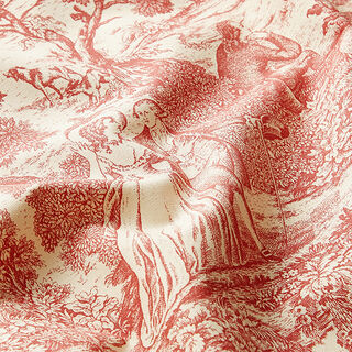 Decostof half panama Toile de Jour – bourgondië/creme, 
