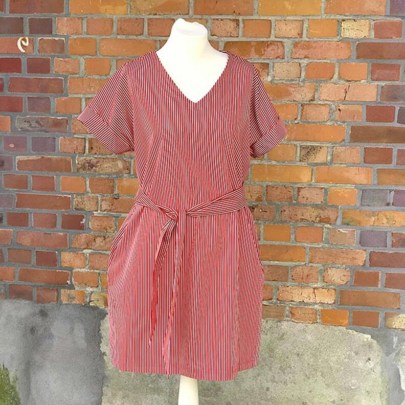 FRAU VIKKI - losse jurk met V-hals en riem, Studio Schnittreif | XS - XXL,  image number 10