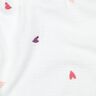 Mousseline/dubbel gehaakte stoffen geborduurde harten | Poppy Fabrics – wit/roos,  thumbnail number 2