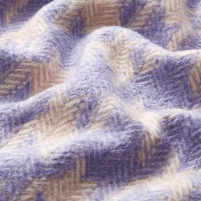 Mantelstof grof geweven pied-de-poule – beige/lila, 