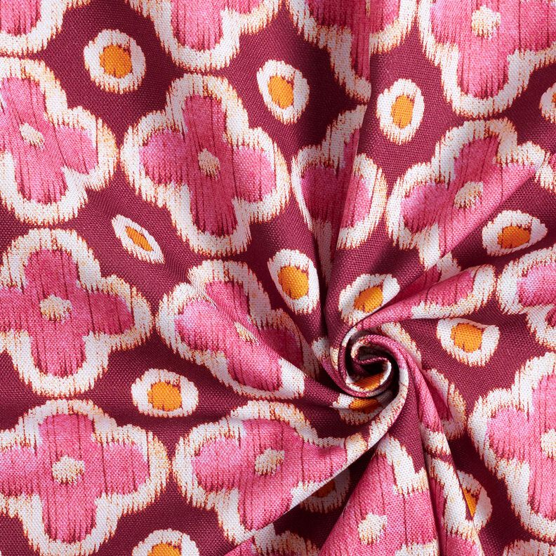Decostof Canvas Borduurwerklook – bordeauxrood/pink, image number 3