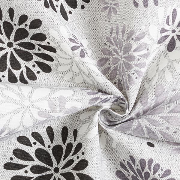 Decostof Canvas Bloemen – grijs/wit, image number 3