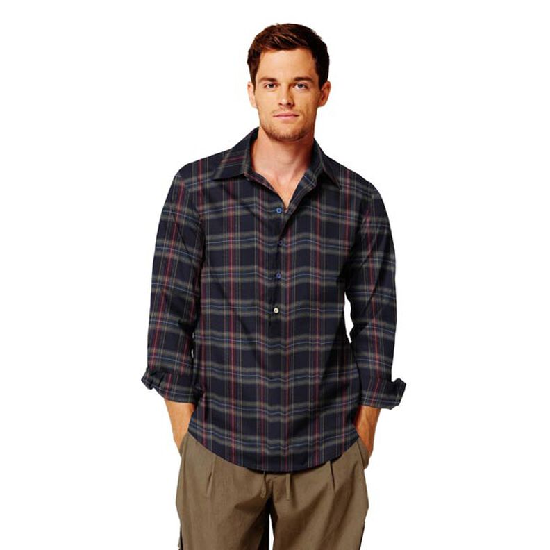 Schotse Ruit Stretch – navy/rood,  image number 4
