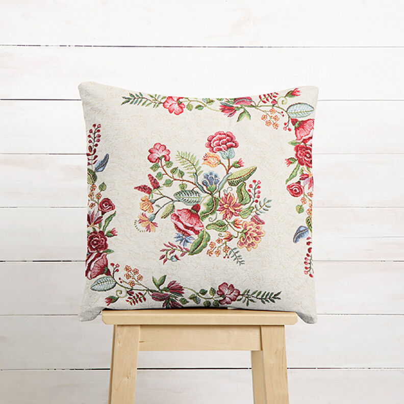 Decoratief stuk Gobelin Romantisch bloemenmotief – lichtbeige,  image number 5