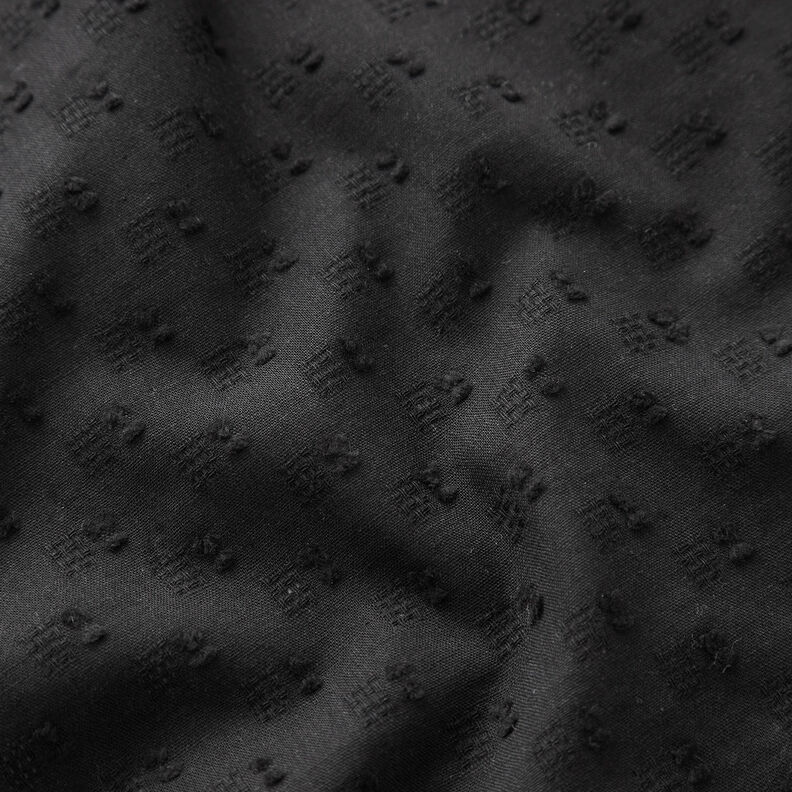 Katoenen ajour dobby – zwart,  image number 2