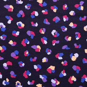 Babyrib kleurrijke luipaardvlekken | Poppy Fabrics – marineblauw, 