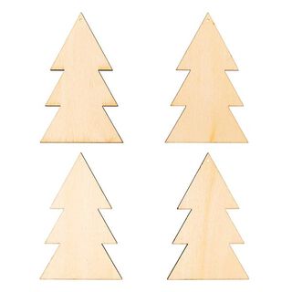 Houten decoratie hanger dennenboom Set[ 7-10  x 5-9 cm ] | Rico Design – natuur, 