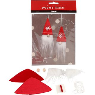 Mini creatieve set Kerstkabouters, om op te hangen [ 2 Stuk ], 