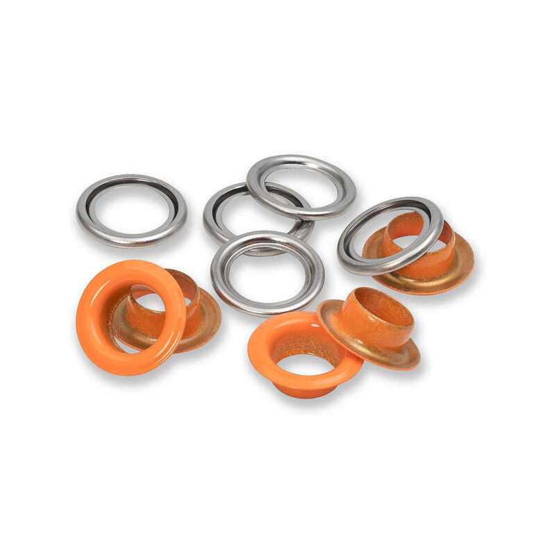 Oogjes met sluitringen [20 stuks | Ø 11 mm] | Prym – oranje/zilver metallic,  image number 2