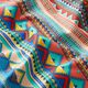 Gecoate katoen Etnische strepen – blauw/oranje,  thumbnail number 3