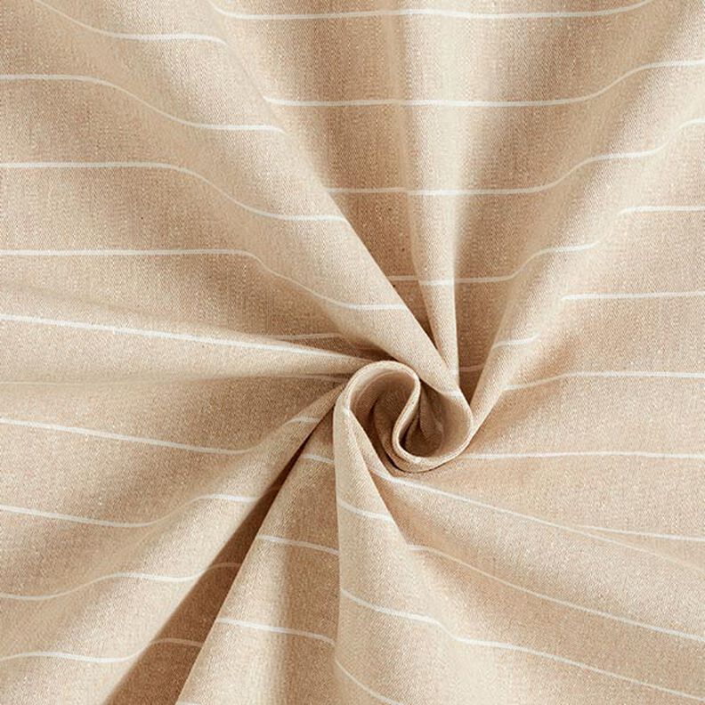 Decostof canvas brede strepen gerecycled – donkerbeige,  image number 3
