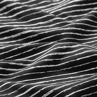 Katoenjersey Skribbel-strepen – zwart | Stofrestant 60cm, 