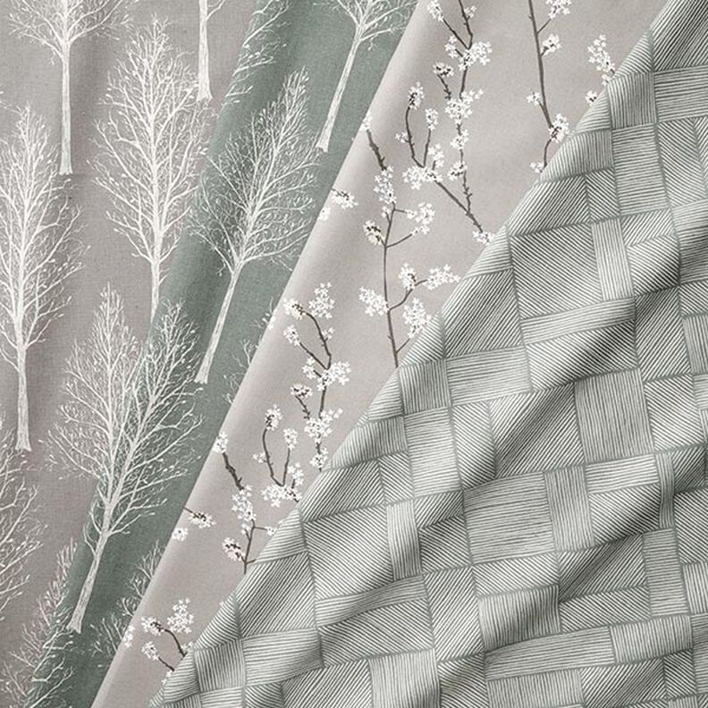 Decostof Half panama Bloeiende takken – taupe,  image number 5